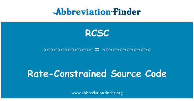 RCSC: รหัสแหล่งที่มาอัตราจำกัด