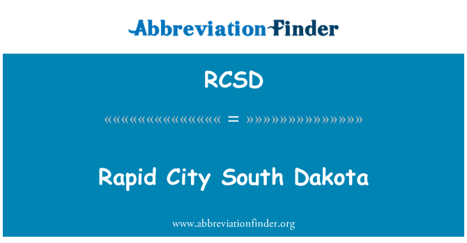 RCSD: Rapid City South Dakota