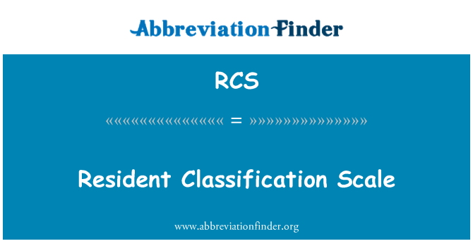 RCS: Rezidentní klasifikační stupnice