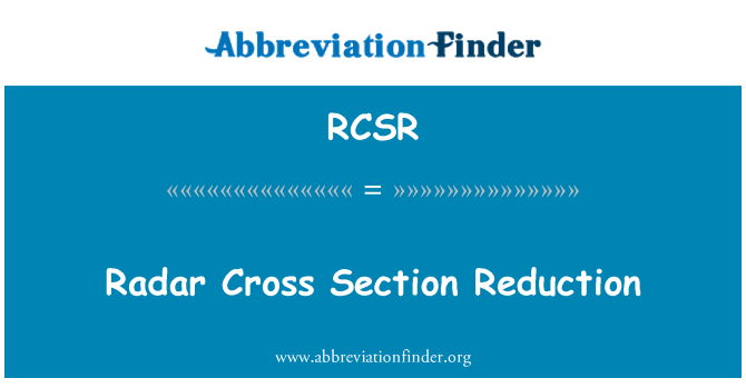 RCSR: Radar Cross riduzione di sezione