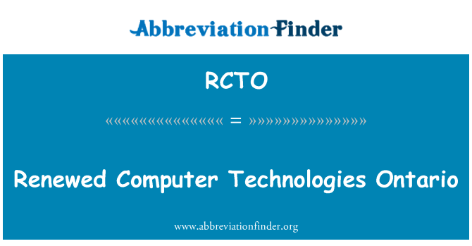 RCTO: Computer-Technologien-Ontario erneuert