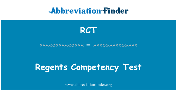 RCT: Regents způsobilost Test