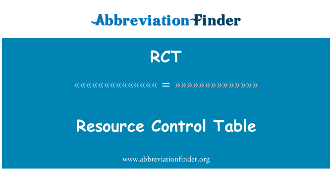 RCT: Sumber kontrol tabel