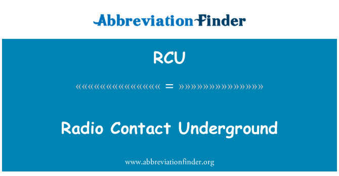 RCU: Radio Contact metrou