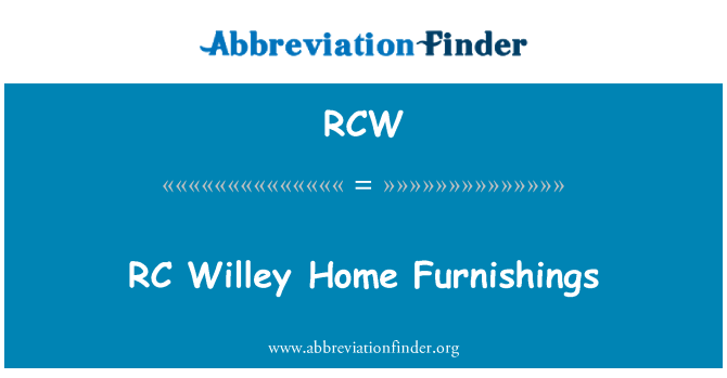 RCW: Mobilier lakay RC Willey