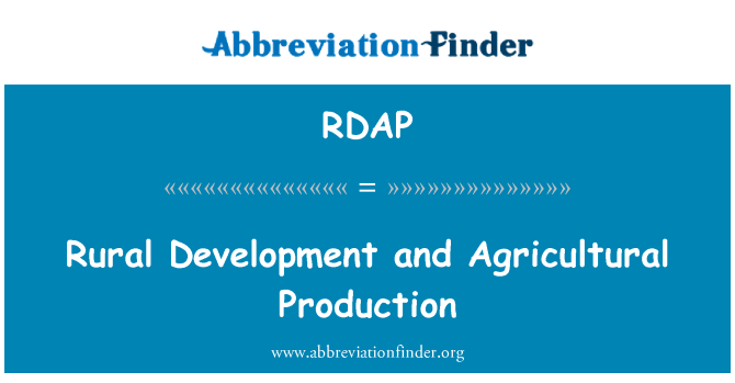 RDAP: Rural Development and Agricultural Production