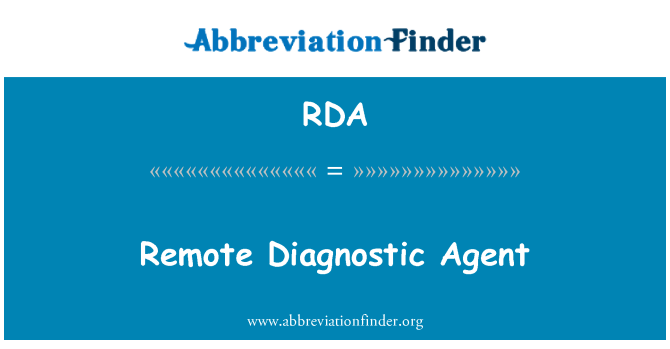 RDA: Agen diagnostik terpencil