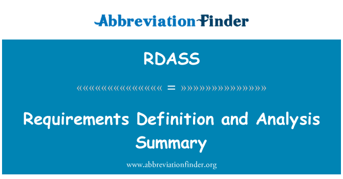 RDASS: Persyaratan definisi dan analisis ringkasan
