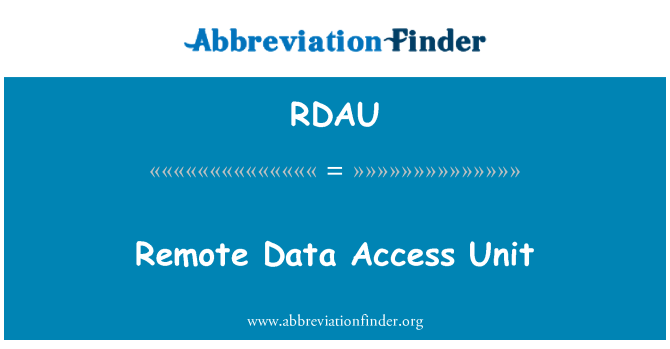 RDAU: Remote Data Access eenheid