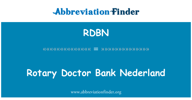 RDBN: Rotary Doctor Bank Nederland
