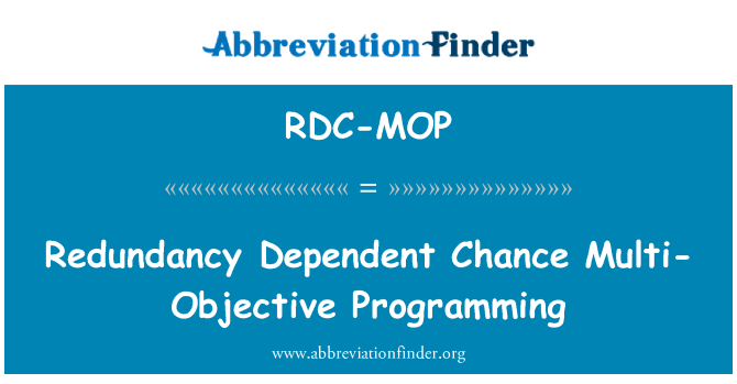 RDC-MOP: 冗余相關機會多目標規劃