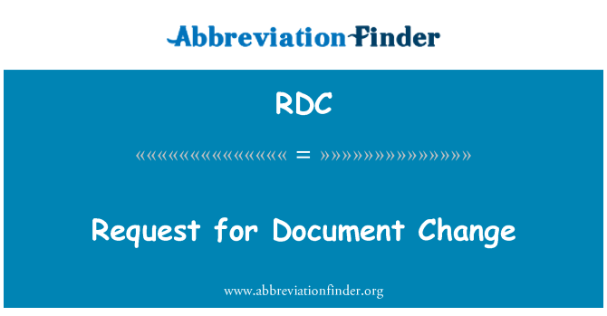 RDC: คำขอเปลี่ยนแปลงเอกสาร