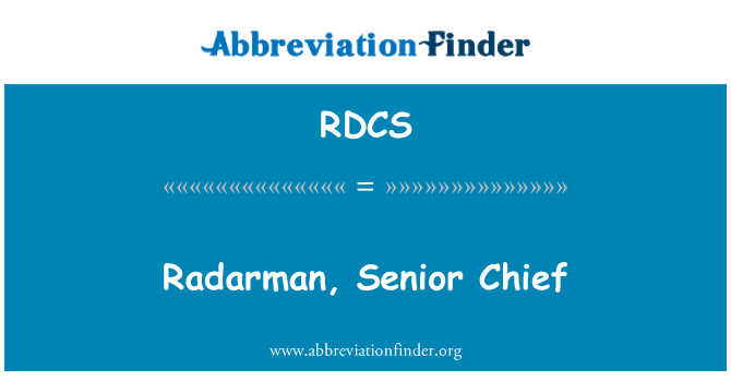 RDCS: Radarman, veliteli