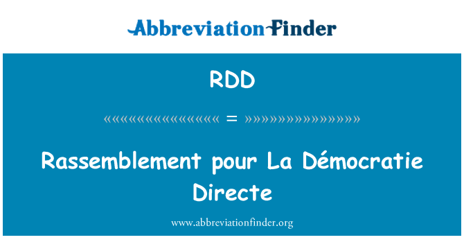RDD: Рали за Република pour La либералната Directe