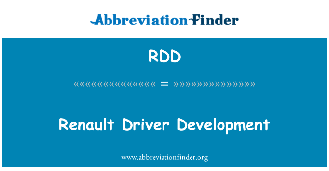 RDD: Renault Driver udviklingen