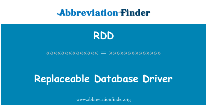RDD: מנהל מסד הנתונים הניתנים להחלפה