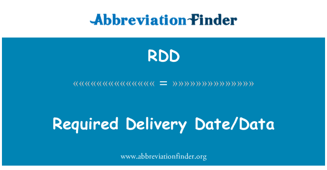 RDD: Påkrævede levering datodata