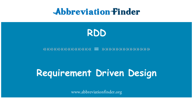 RDD: شرط مدفوعة تصميم