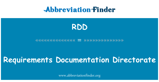 RDD: Cerinţele de documentaţie Direcţiei