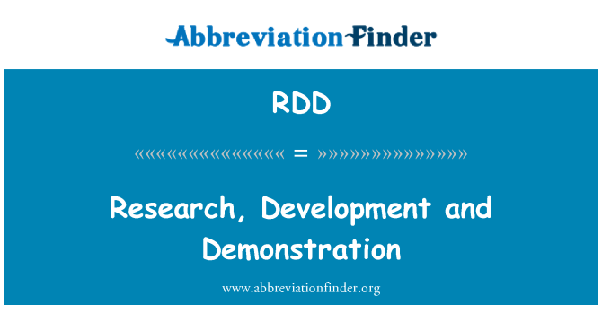 RDD: تحقیق، ترقی اور مظاہرے