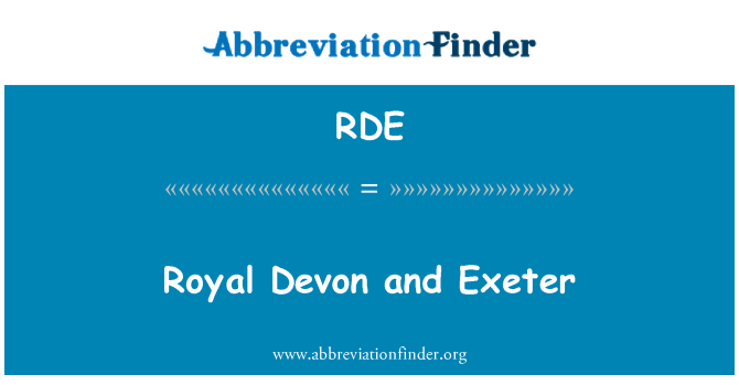 RDE: Dyfnaint Brenhinol ac Exeter