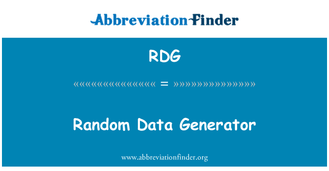 RDG: ランダムなデータ ジェネレーター