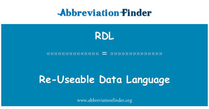 RDL: دوبارہ Useable کوائف کی زبانیں