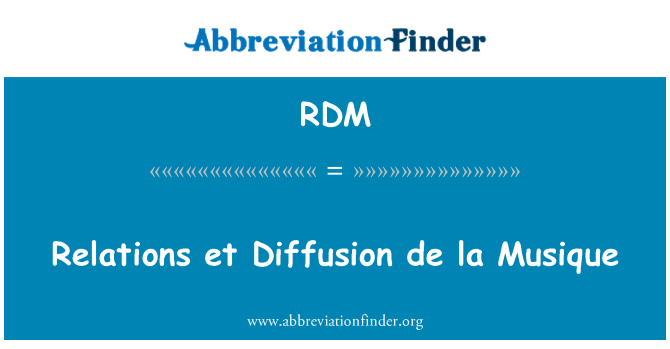 RDM: Relasjoner et Diffusion de la Musique