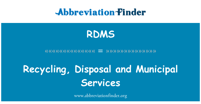 RDMS: Recycling, Disposal and Municipal Services