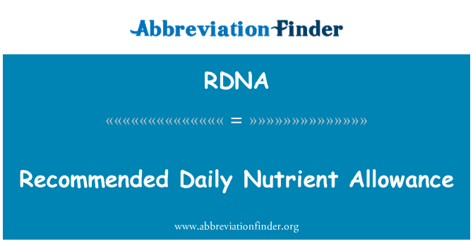 RDNA: Nutriente diaria recomendada