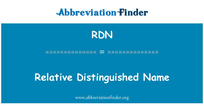 RDN: Nome distinto relativo