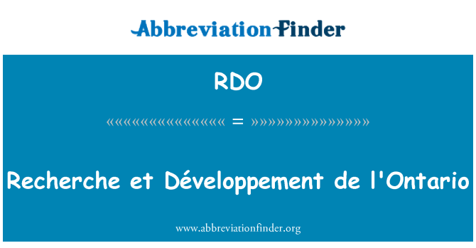 RDO: Recherche et Développement de l'Ontario