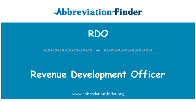 RDO: Ieņēmumu Development Officer
