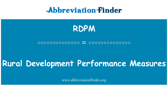 RDPM: Miżuri ta ' prestazzjoni ta ' l-iżvilupp rurali