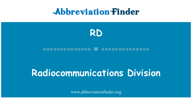 RD: Radiokommunikation Division