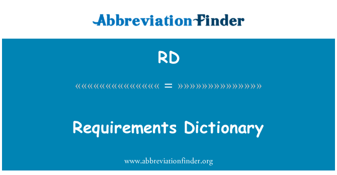 RD: Diccionari de requisits