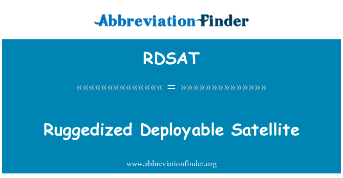RDSAT: Karmide tingimuste positsioonidele satelliit