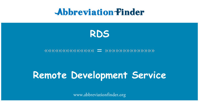 RDS: Sèvis à developman