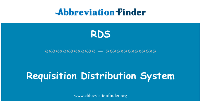 RDS: Požadavků distribuční systém