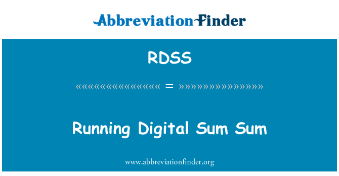 RDSS: Running Digital Sum Sum
