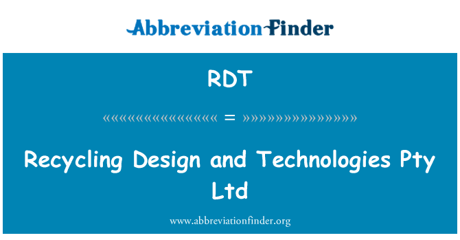 RDT: Recyklace, Design a technologie Pty Ltd