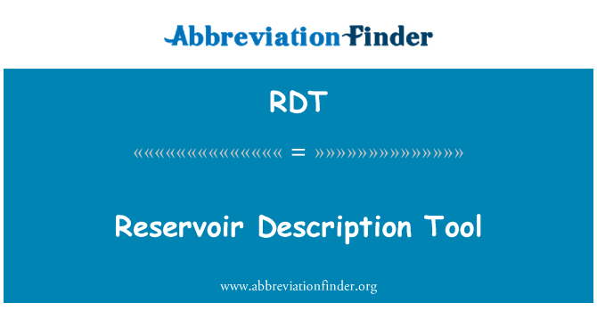 RDT: Outil dekri teren réservoir