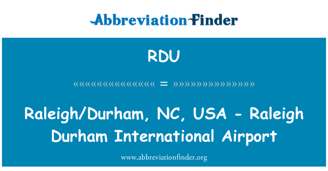 RDU: Raleigh/Durham, NC, USA - Raleigh Durham internationella flygplats