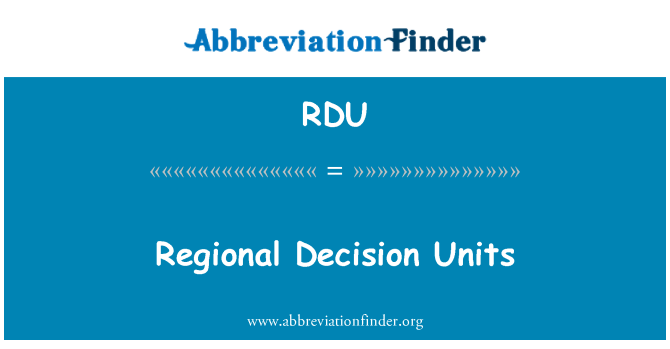 RDU: Regionalno odločitev enot