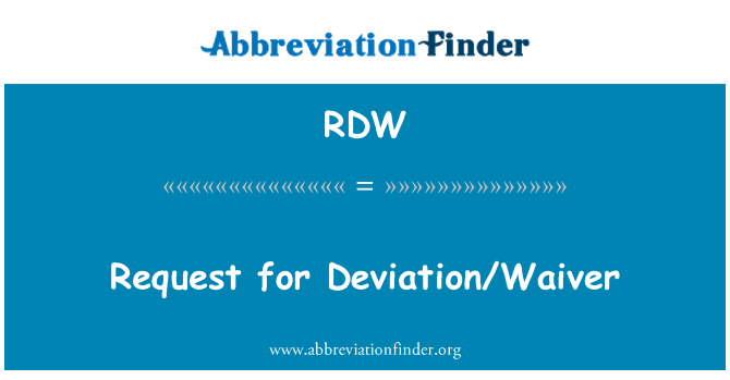 RDW: Demann pou yo devyasyon/Renonciation