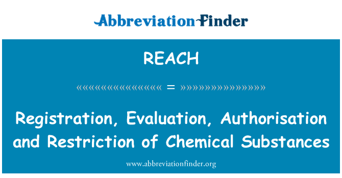 REACH: Registration, Evaluation, Authorisation and Restriction of Chemical Substances