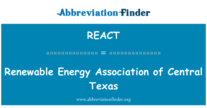 REACT: L-assoċjazzjoni ta ' l-enerġija rinnovabbli ta ' Texas ċentrali