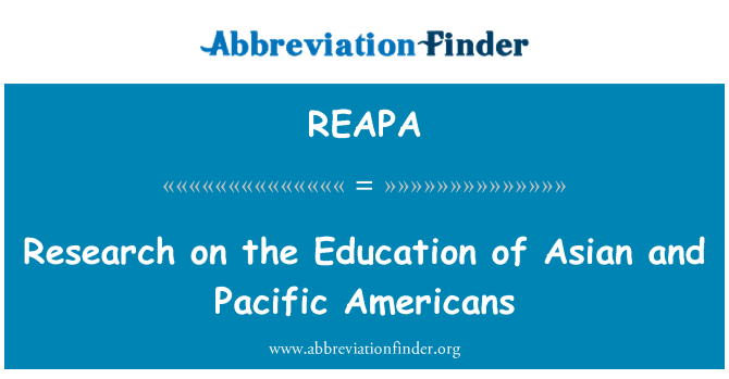 REAPA: Asya ve Pasifik Amerikalılar eğitim araştırma