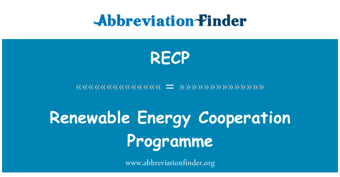 RECP: Program sodelovanja obnovljivih virov energije