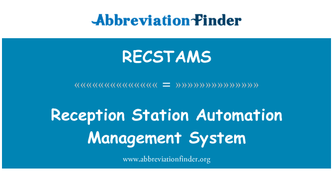 RECSTAMS: دریافت ایستگاه های اتوماسیون سیستم های مدیریت